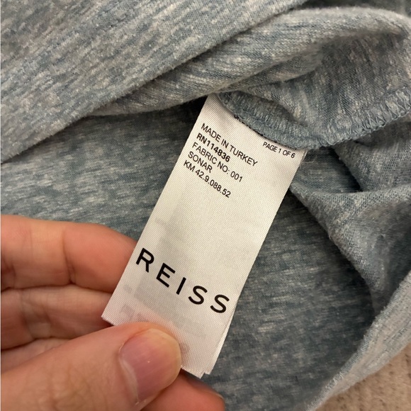Reiss Short Sleeve Tee Light Blue Marl - Picture 3 of 9